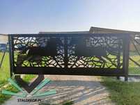Brama przesuwna 4x1,5m wycinana laserowo, CNC,  panelowa.