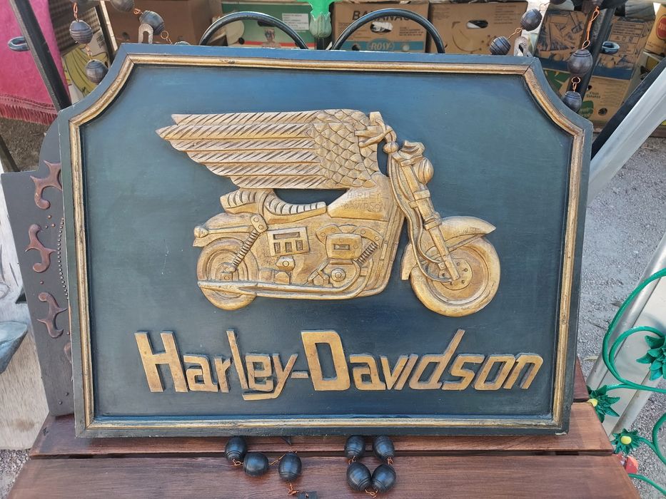 Quadro em madeira  Harley Davidson