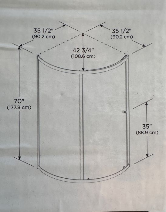 Nowa kabina prysznicowa narożna, półokrągła 90x90