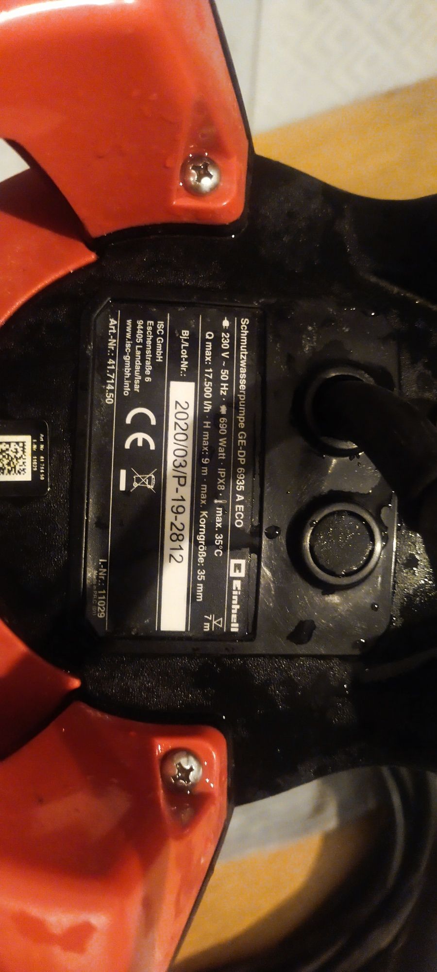 Pompa zatapialna wody brudnej  einhell 17500 l/h 230V 690W