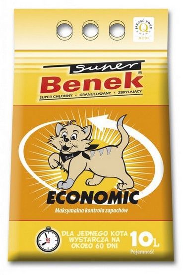 Ekonomiczny żwirek bentonitowy dla kota - Super Benek Economic 10L