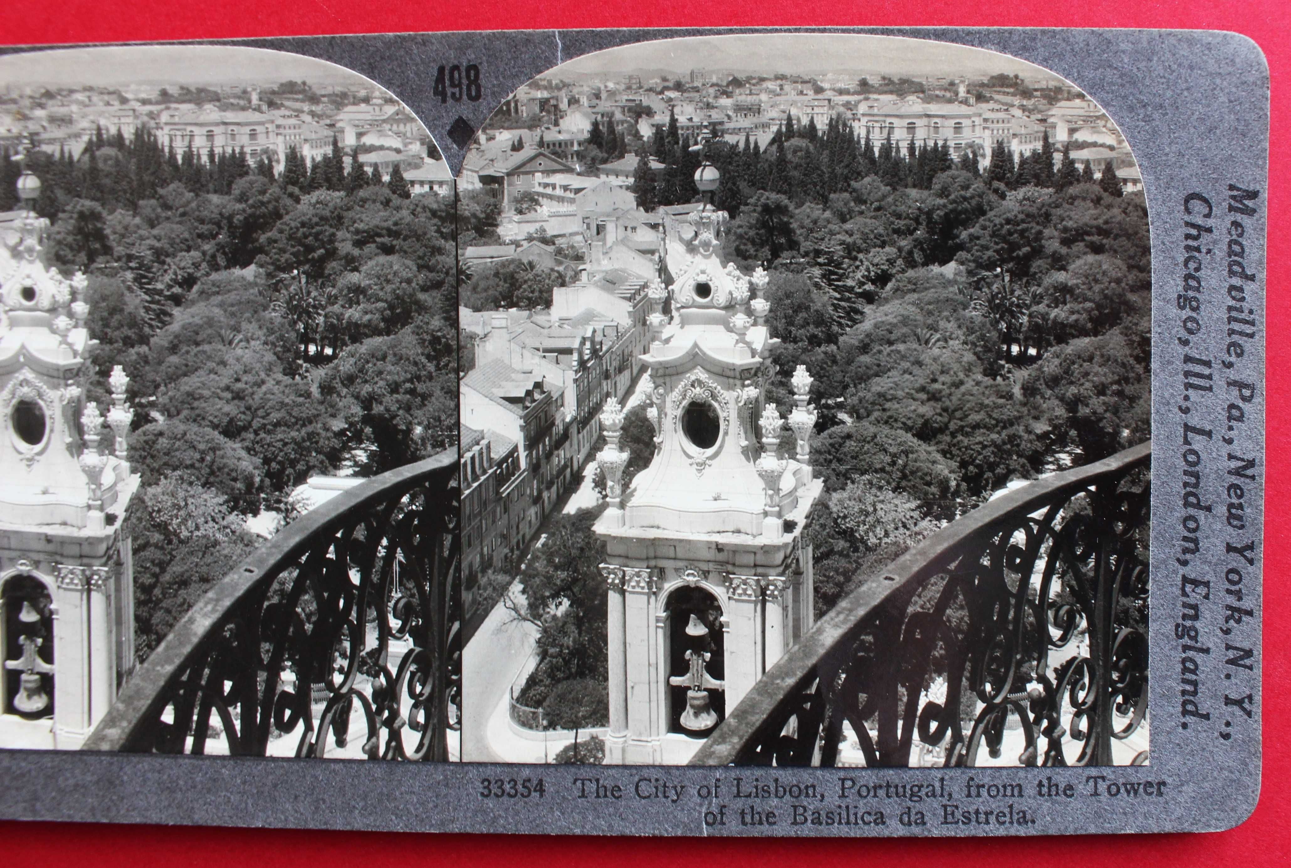 Lisboa vista da Basílica da Estrela foto estereoscópica Keystone