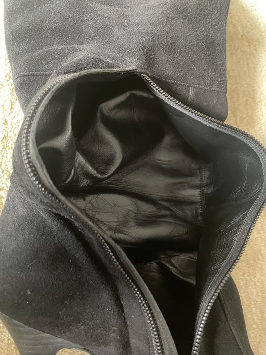 Сапоги ботфорды замшевые