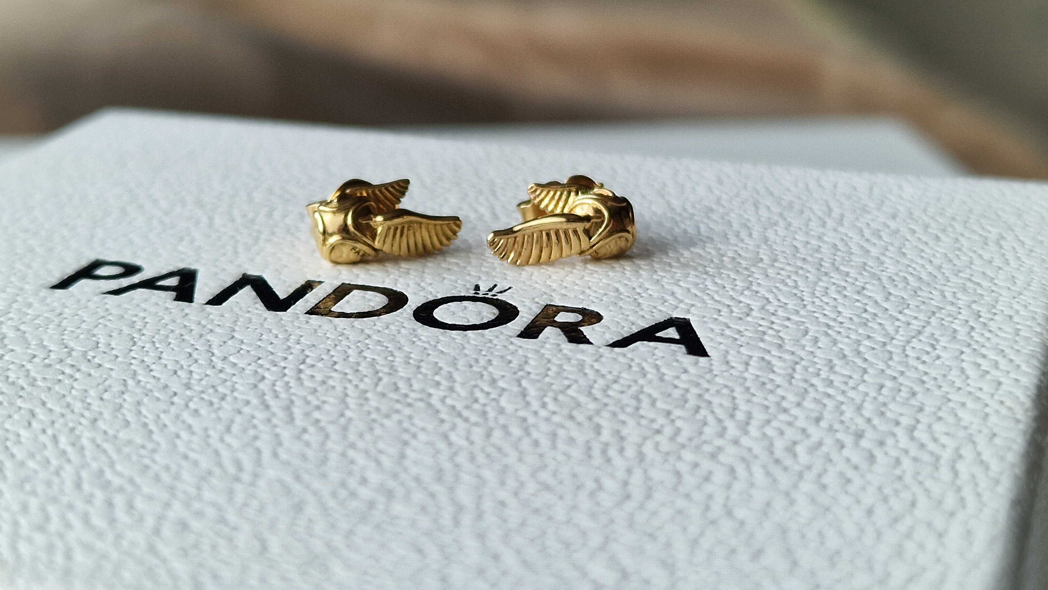 Pandora  Harry Potter kolczyki Złoty Znicz
