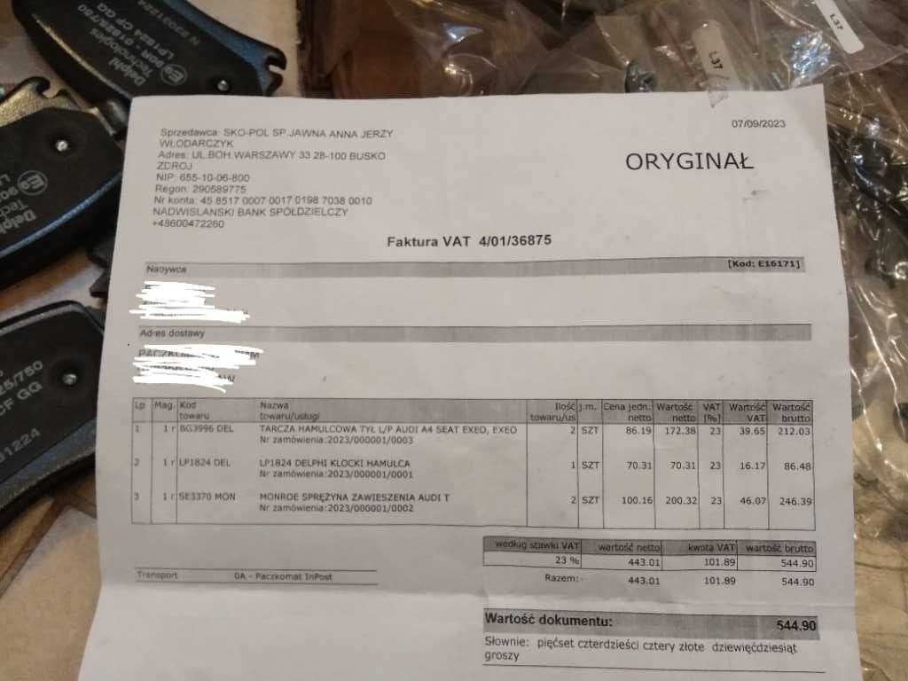 Tarcze klocki hamulcowe Delphi audi a4 seat exeo