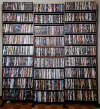 Estante de madeira e metal para 1180 DVDs