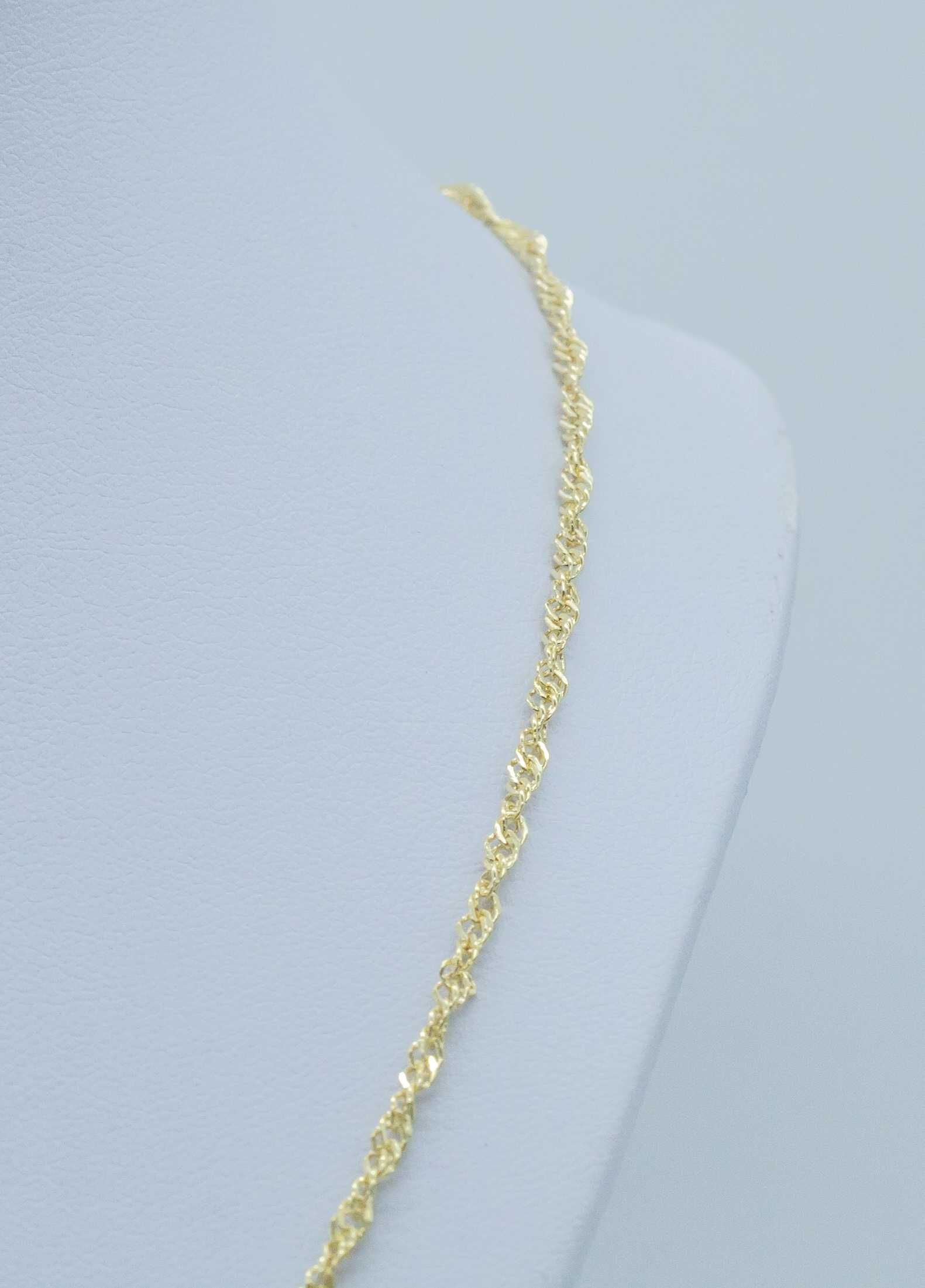 Złoty łańcuszek 585 14K 1,87gram 45cm Singapur Nowy Piękny
