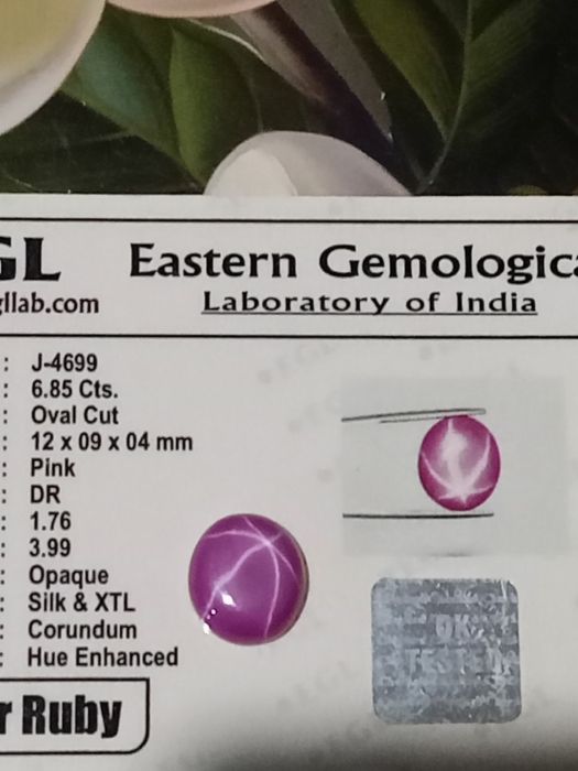 RUBIN Naturalny - GWIAZDA _ na złoty pierścionek - certyfikat