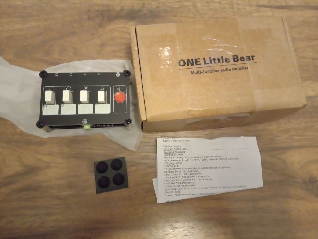 Little Bear Pasywny 4-drożny przełącznik audio 3,5 mm Mini Stereo AUX