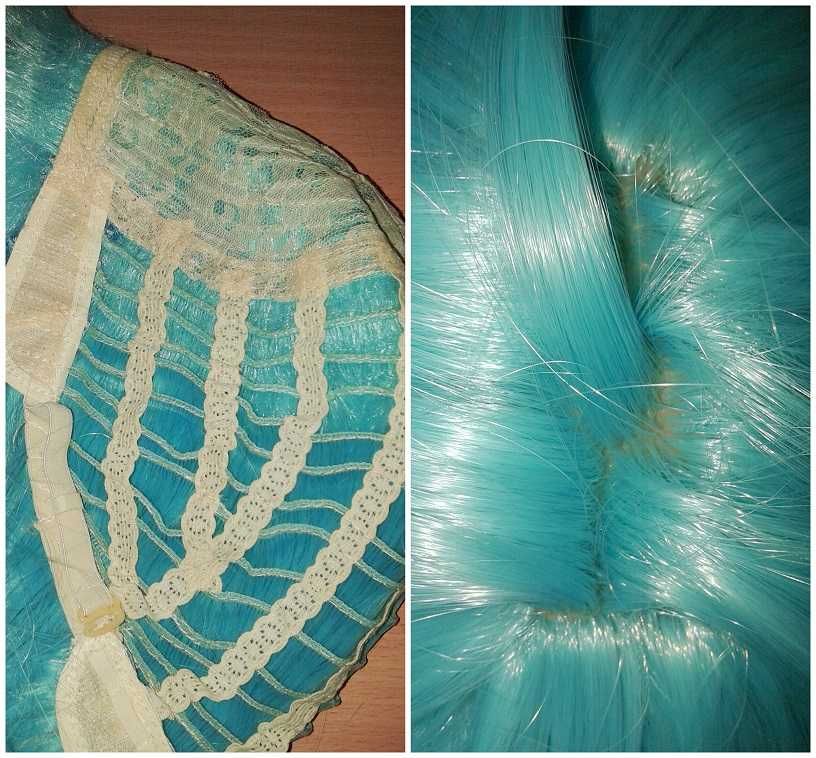 Hatsune Miku Little Devil Turksuowa peruka z kitkami cosplay wig ombre