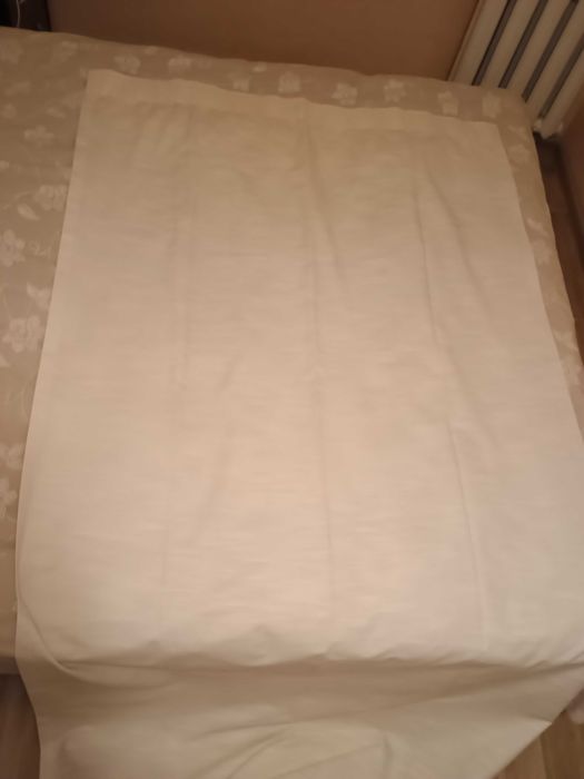 Довга щільна бежева штора до 220 шир 117см