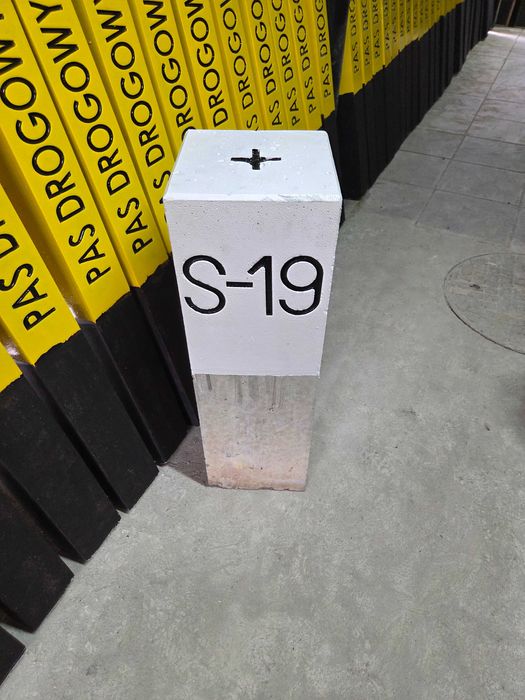 Słupek graniczny S-19, świadek pasa drogowego, granicznik