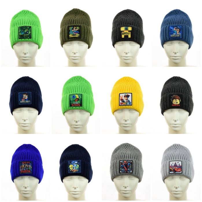 Зимова шапка майнкрафт роблокс на флісі для хлопчика