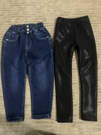 Теплые джинсы,лосины рост 116