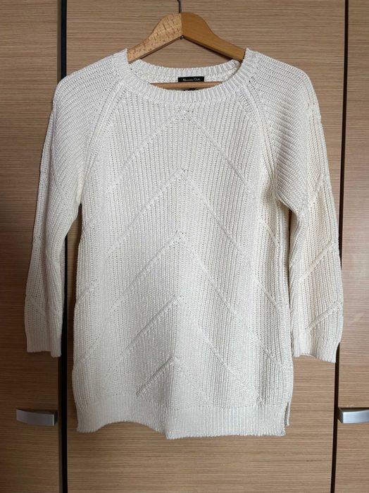 Sweter Massimo Dutti biały rozmiar S