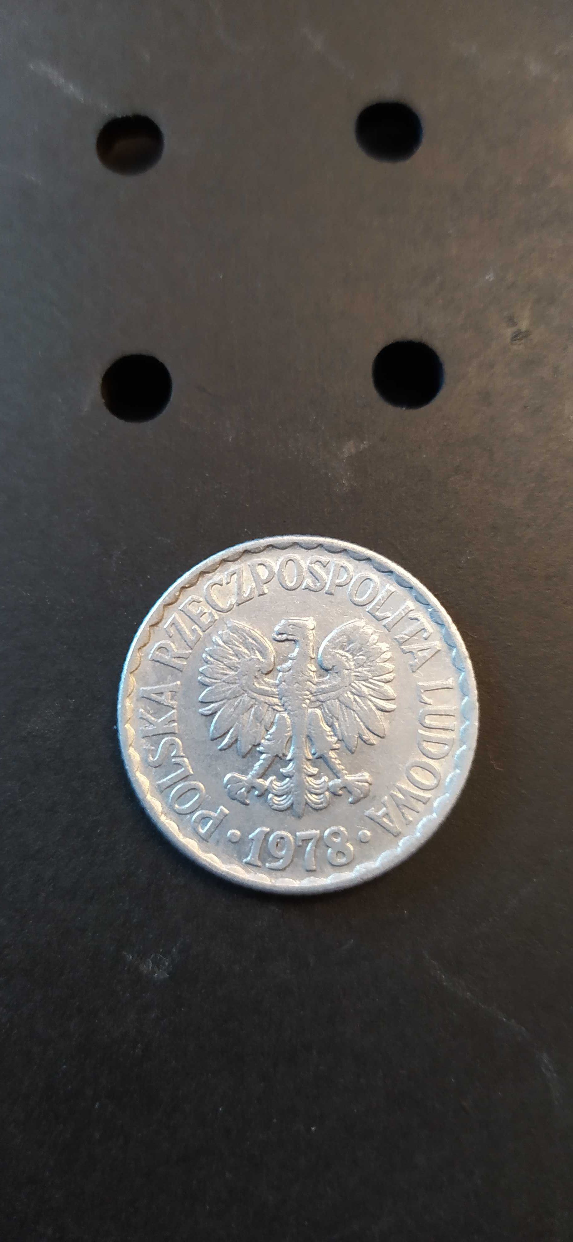 Moneta 1 zł bez znaków  mennicy PRL 1978