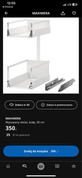Ikea metod maximera szuflada cargo 30cm