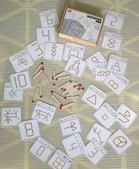 Gra edukacyjna Montessori układanka drewniane patyczki Matchstick men