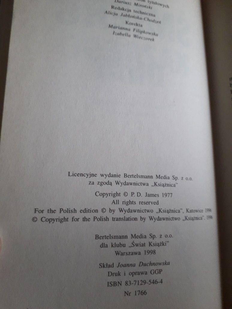 P.D.James Śmierć Każdego Dnia Kryminał twarda oprawa
