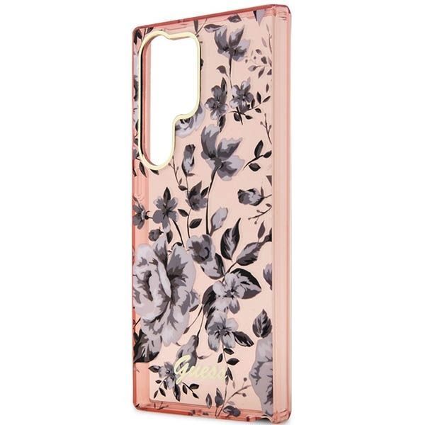 Etui na Samsung Galaxy S23 Ultra - Guess Flower Collection, Różowy
