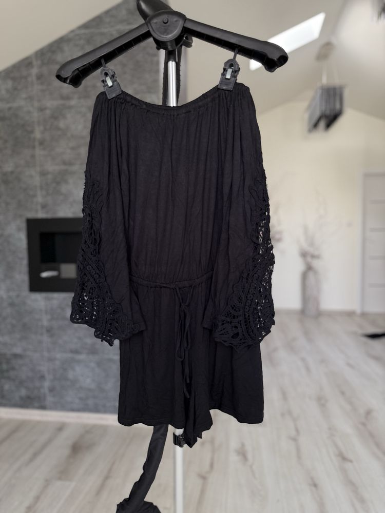 Krótki kombinezon boho z koronką S