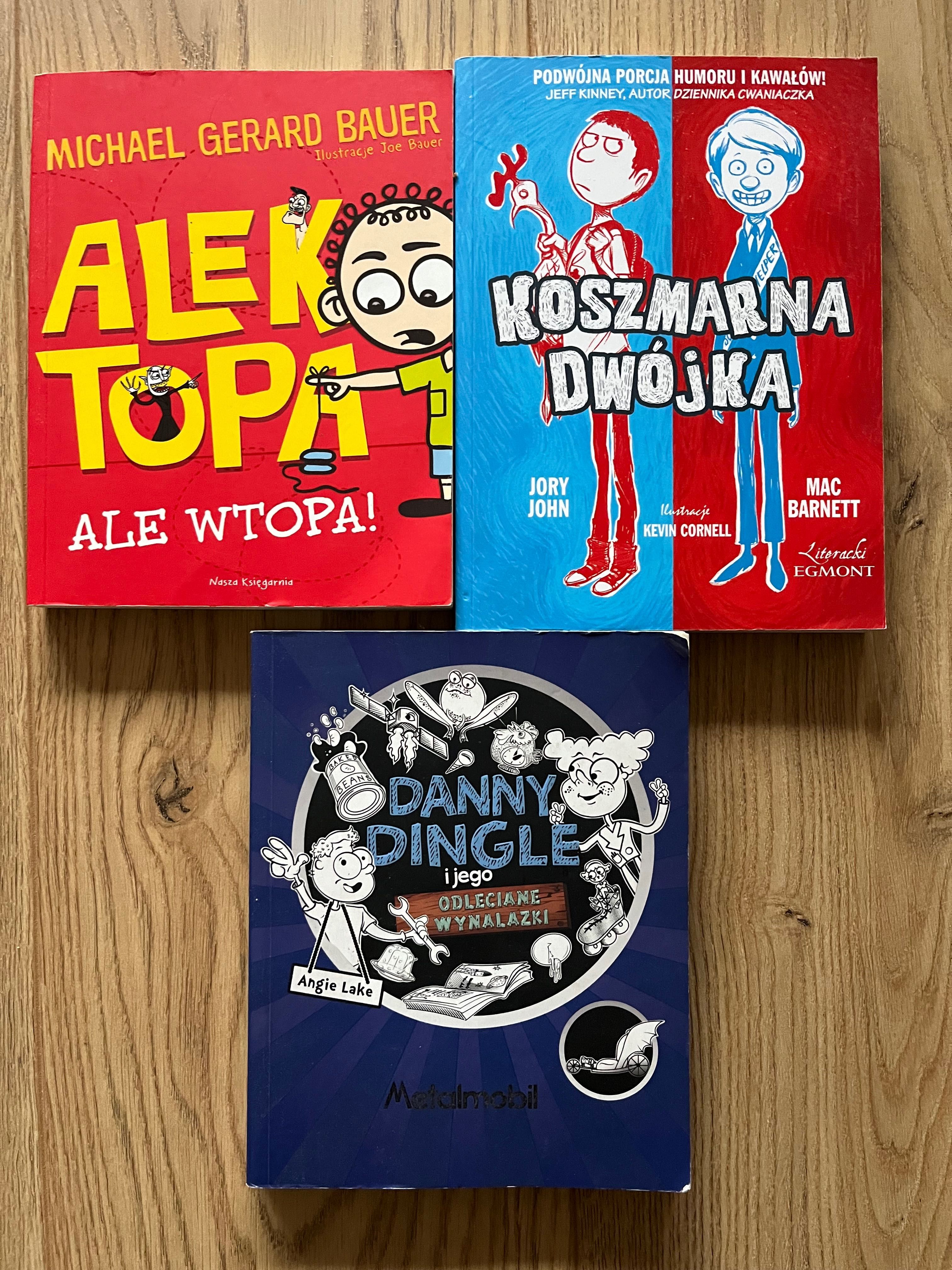 3 książki: „Alek Topa”, „Koszmarna Dwójka”, „Danny Dingle”