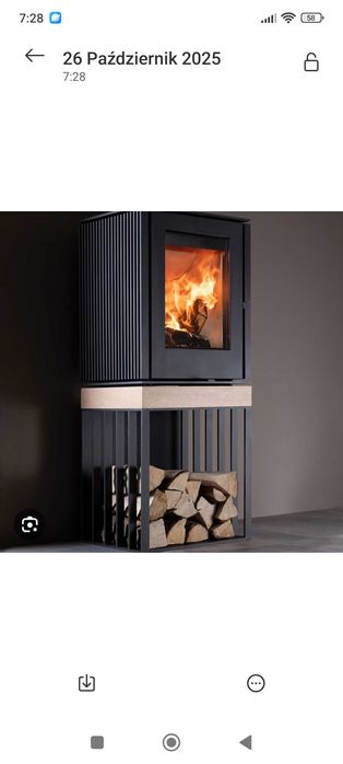 Kominek wolnostojący Koza piec na drewno żeliwny Morso styl Loft