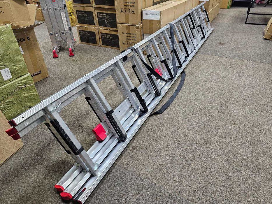 Трьохсекційна Алюмінієва Драбина 7,9м  3х12 до 150 кг Широкі сходинки