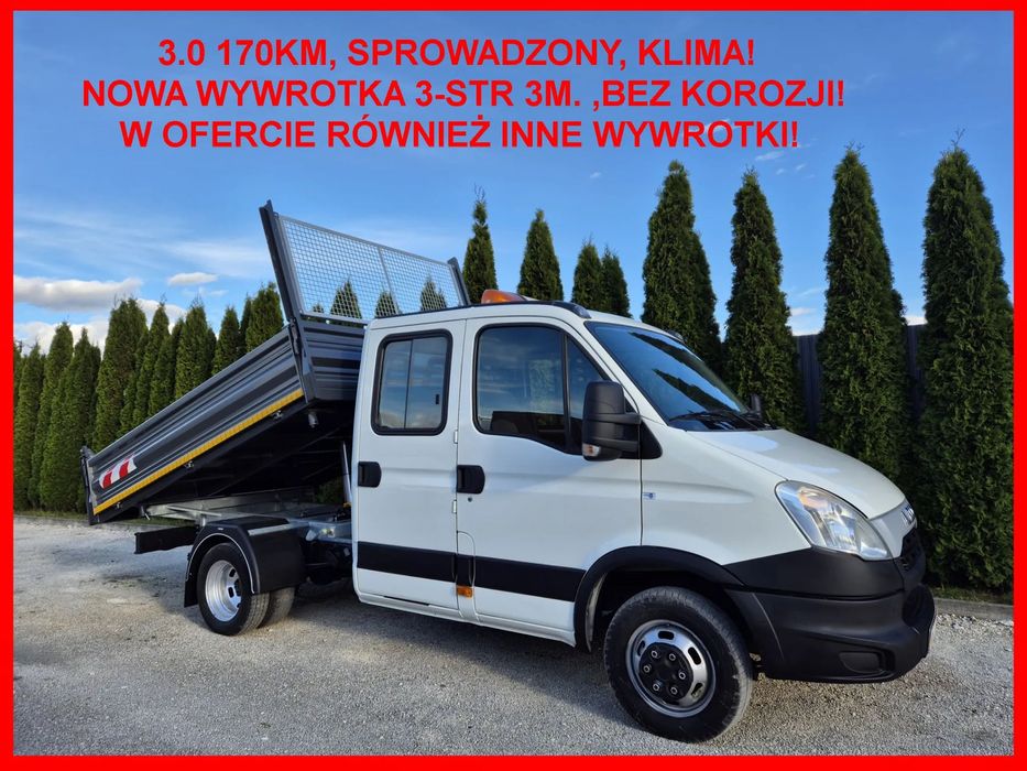 Iveco 35c17 3.0 Brygadówka  Doka Wywrotka, NOWY Kiper 3-str, Bez korozji, Klima, Sprowadzony!