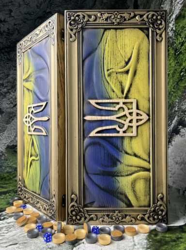 Нарди з дерева, Тризуб України, прапор