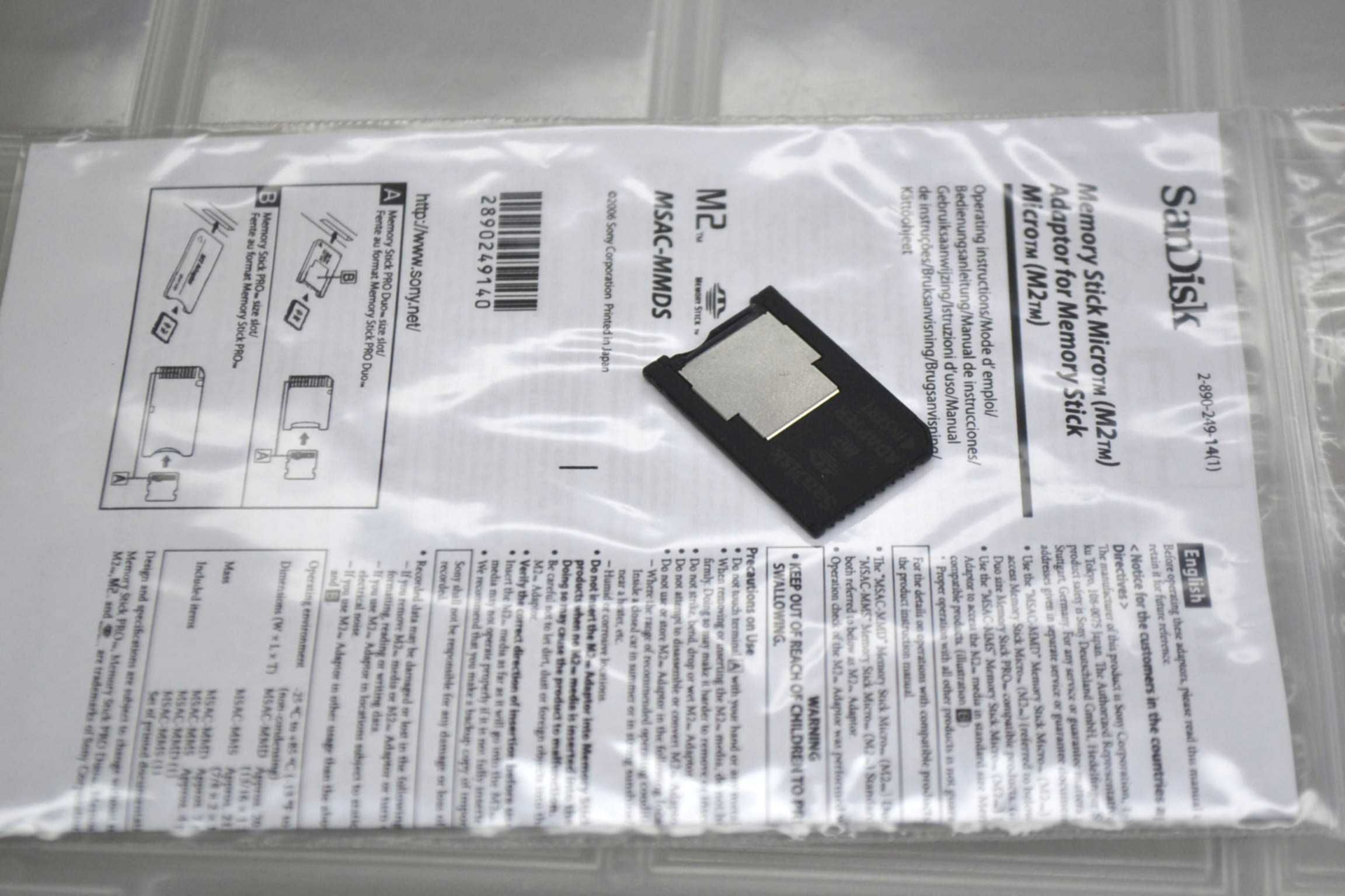 Memory Stick Micro M2 Adaptor MSAC-MMDS przejściówka SanDisk SONY