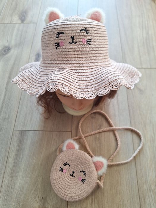 Zestaw kapelusz  torebka  kotek rozmiar 52cm