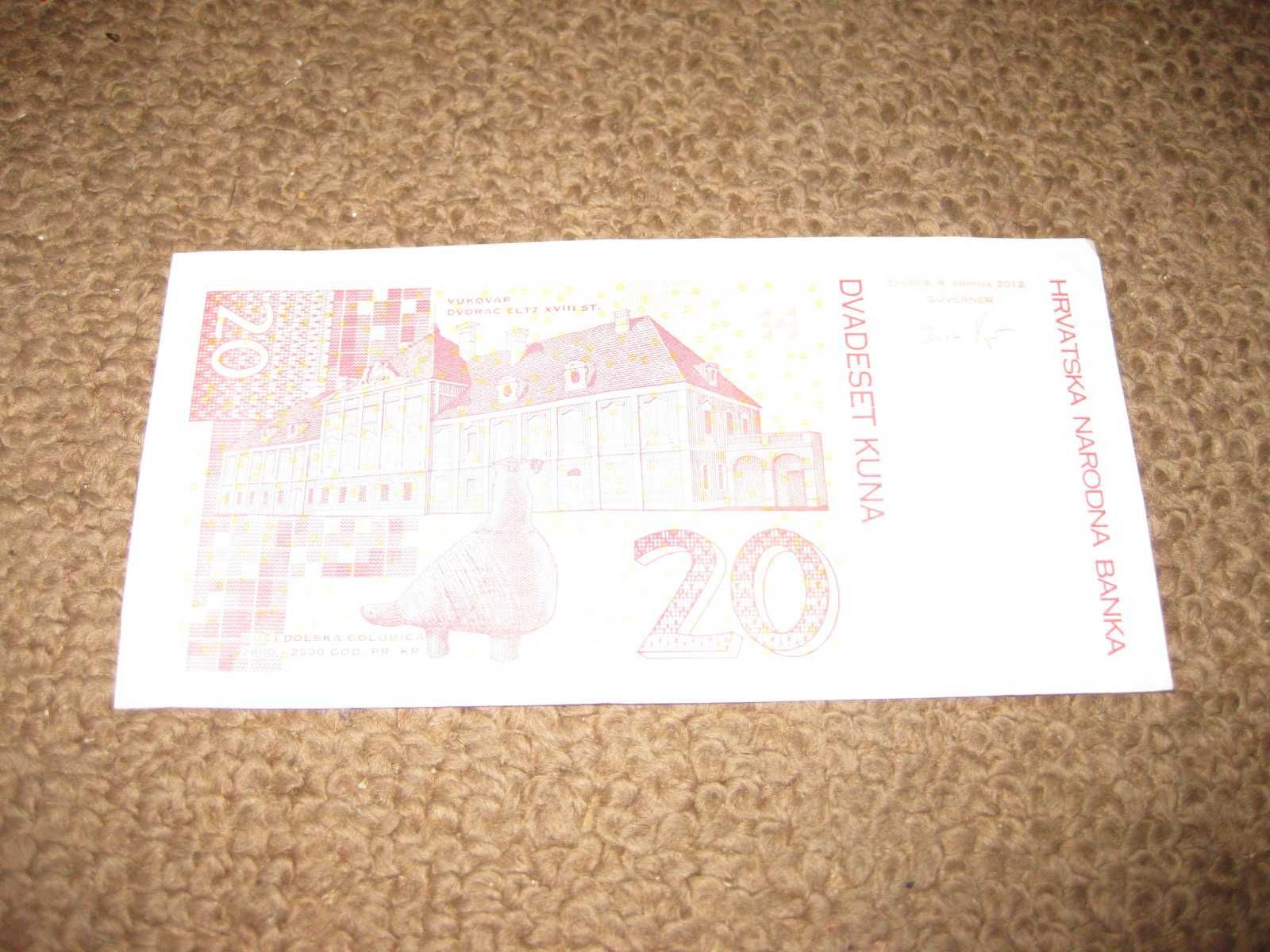 Nota da Croácia "20 Kuna" Bela!