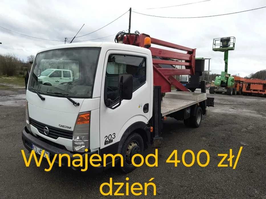 Wypożyczalnia wynajem na doby zwyżka 12,17,20m na przyczepie podnośnik