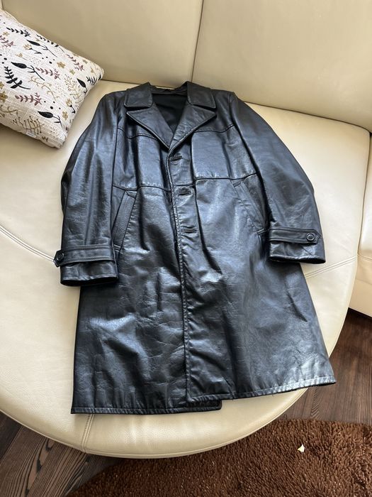 Plaszcz skorzany meski RETRO PRL Moda Polska  xl