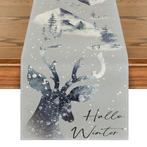 Bieżnik świąteczny zimowy 40x100cm renifer Boże narodzenie BI14