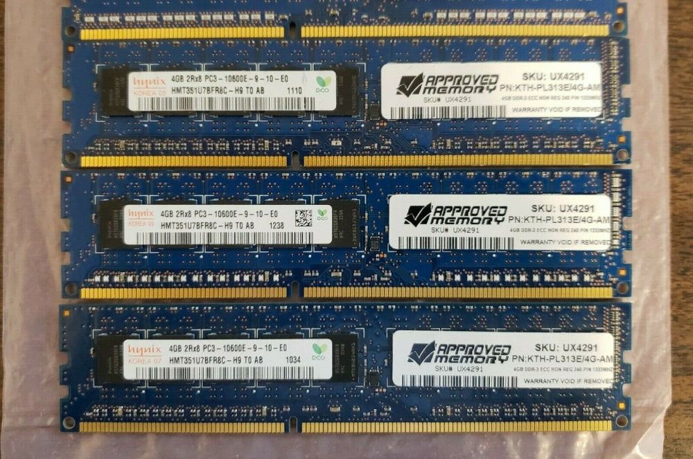 Память DDR3 4GB 8500E/10600E/12800E UDIMM ECC Unbuffered - пара 400грн