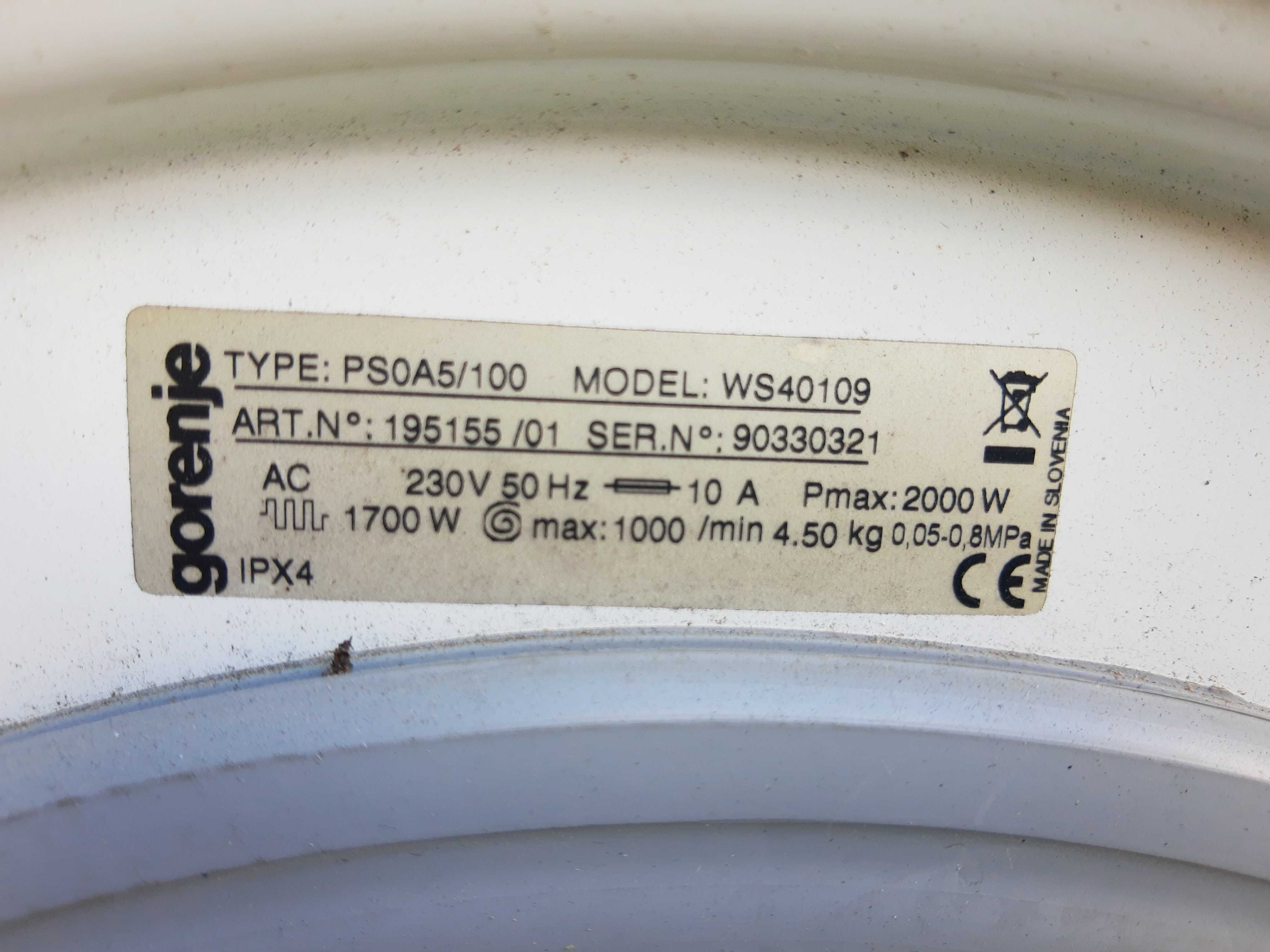 Pralka Gorenje WS40109 cześci