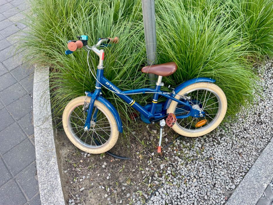 Rower dziecięcy B’Twin 16 cali, aluminiowa rama, niebieski