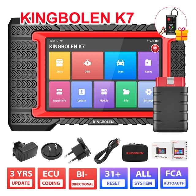 Tester Skaner Diagnostyczny OBD II Kodowanie ECU j.Poi  Kingbolen K7
