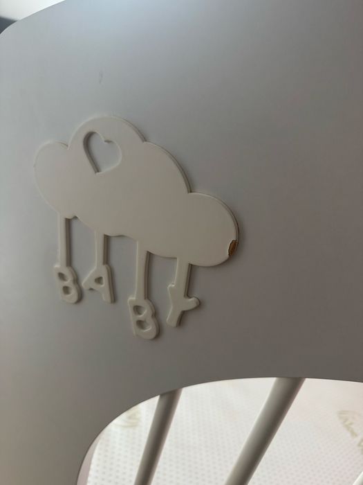 Łóżeczko dzieciece drewniane KLUPŚ białe chmurka 120x60