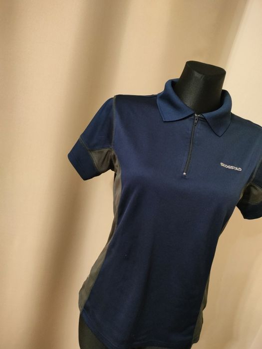 Ciemna granatowa koszulka t-shirt z kołnierzykiem Skogstad L