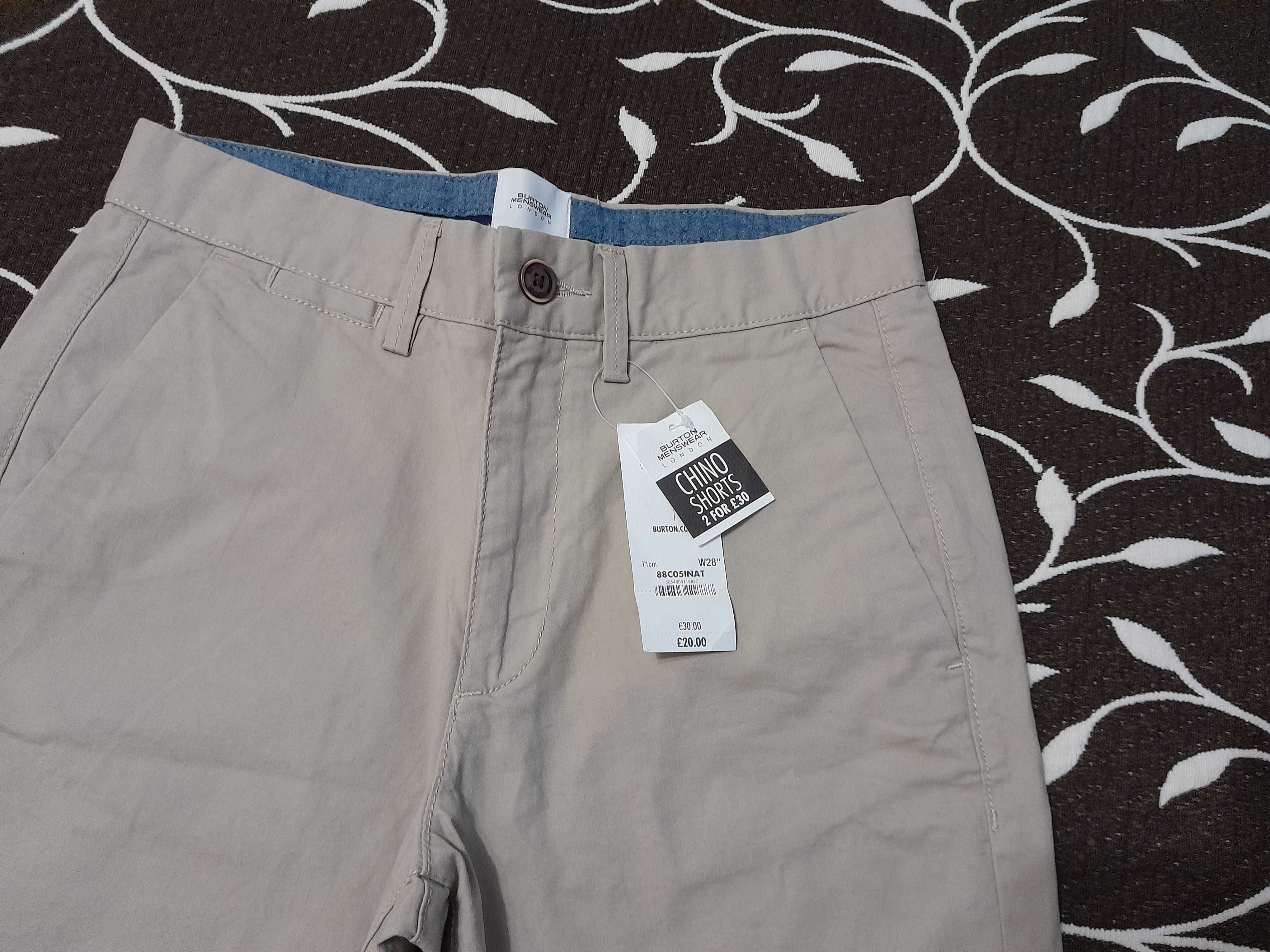 Шорты мужские, размер 28 (XS), фирмы Burton menswear london, новые