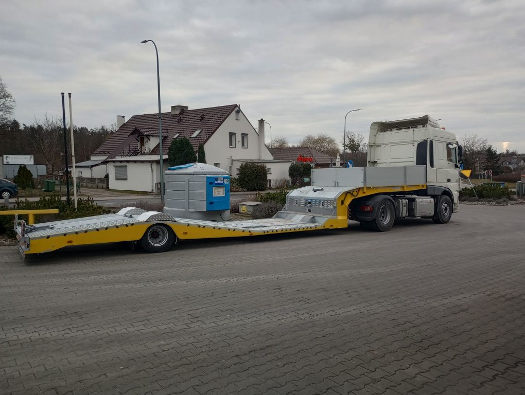 Wynajem naczepy laweta niskopodwozie pomoc drogowa usługi transporto