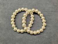 bransoletki z perłowymi koralikami kuleczki perły komunia - nowe