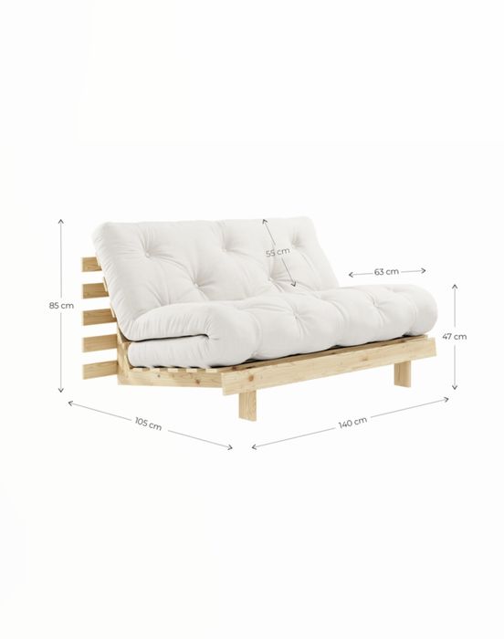Sofa Roots 140 Karup futon jasny szary Grey