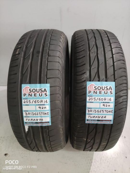 2 pneus semi novos 205-60r16 bridgestone - oferta dos portes