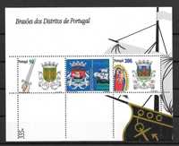 Bloco 202_Portugal_1998_Brasões dos Distritos de Portugal