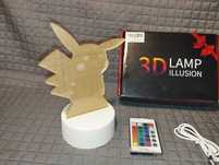 Lampka - Lampa - LED RGB 3D - Pokemon - Pikachu