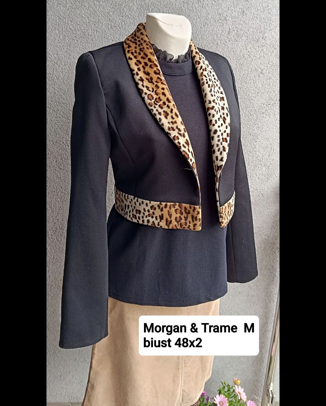 Morgan M biust 48x2 jacket krótki frak żakiet leopard panterka